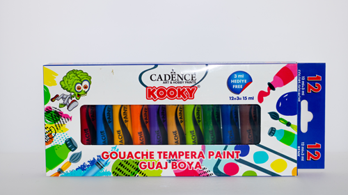 Cadence set di colori a gouache per bambini 12x15ml - Kooky tempera