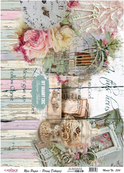 Cadence carta di riso decoupage 30x42 cm gabbia per uccelli multicolore