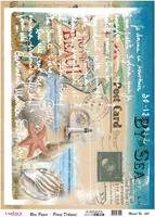 Cadence carta di riso decoupage 30x42 cm design spiaggia creativo