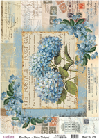 Cadence carta di riso decoupage 30x42 cm Ortensia creativa