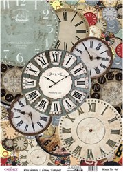 Cadence carta di riso decoupage 30x42 cm quadranti orologio fai da te