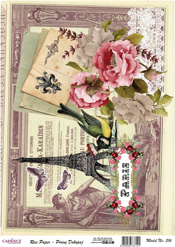 Cadence carta di riso decoupage 30x42 cm Parigi creativo