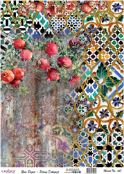 Cadence carta di riso decoupage 30x42 cm bacche multicolore
