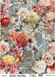Cadence carta di riso decoupage 30x42 cm fiori multicolore