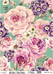 Cadence carta decoupage riso fiori acquerello 30x42 cm creatività
