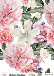 Cadence carta di riso decoupage 30x42 cm bouquet acquerello creativo