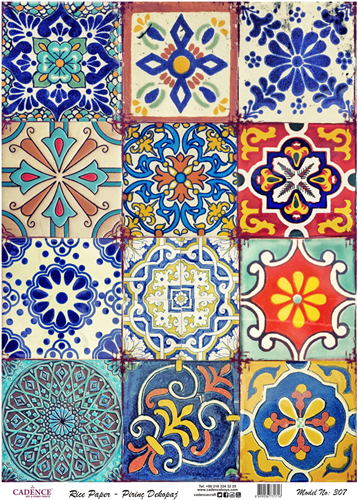 Cadence carta di riso decoupage mosaico 30x42 cm carta creativa