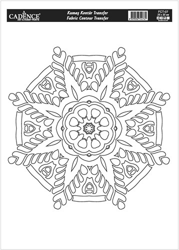 Cadence transfer tessile Mandala Outline 25x35 cm - hobby creativo