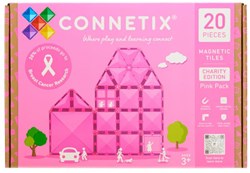 Connetix Piastrelle Magnetiche Charity Pack Rosa 20 Pezzi - Gioco di costruzione
