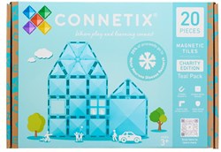 Connetix Gioco di Costruzione Magnetico Charity Pack Teal 20 Pezzi - Gioco Creativo