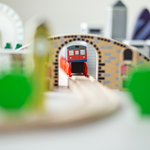 Tidlo set treno in legno London City con famosi monumenti-2