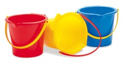 Dantoy secchiello giocattolo con beccuccio - Spiaggia classica multicolore