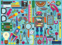 Cobble Hill puzzle giocattolo Nerdy Junk Drawer 350 pezzi famiglia