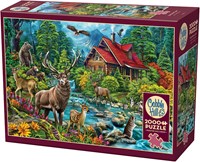 Cobble Hill puzzle 2000 pezzi - Puzzle Red-roofed Cabin-2
