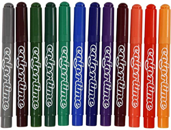 Colortime set pennarelli 12 pezzi per disegnare e colorare