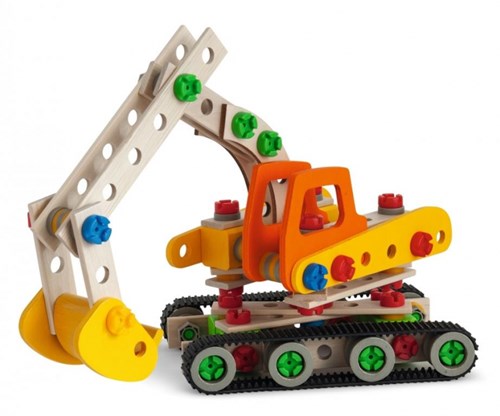 Eichhorn Constructor escavatore cingolato set costruzioni 170 pezzi giocattolo legno FSC