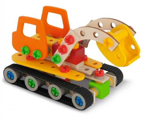 Eichhorn Constructor escavatore cingolato set costruzioni 170 pezzi giocattolo legno FSC-3