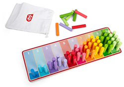 BigJigs giocattolo educativo - gioco di bastoncini colorati in legno per contare