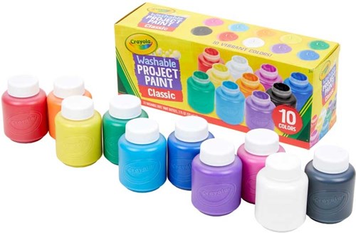 Crayola set tempera - 10 colori pittura lavabile per bambini-2