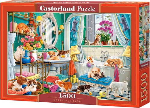 Castorland puzzle Crazy Pet Bath - puzzle 1500 pezzi animali-2