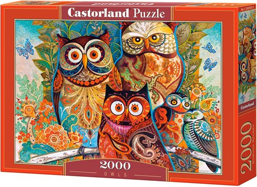 Castorland puzzle gufi - 2000 pezzi - animali natura-2