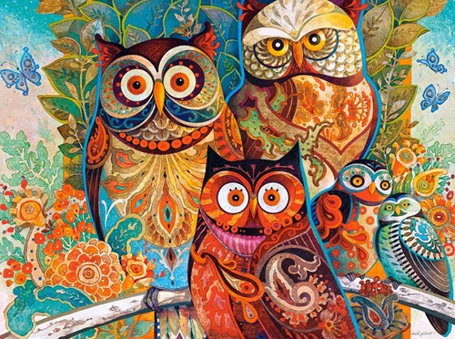 Castorland puzzle gufi - 2000 pezzi - animali natura