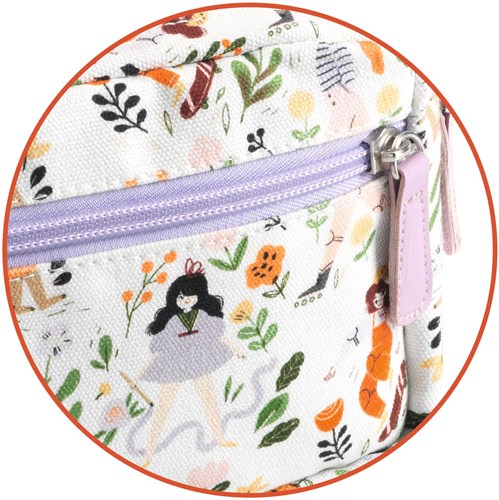 Djeco marsupio bambina - borsa bambini cotone impermeabile cartoon-2