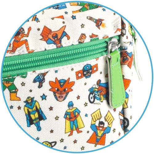 Djeco marsupio supereroi - borsa bambini regolabile idrorepellente-2
