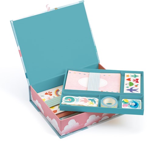 Djeco set di scrittura Charlotte set cancelleria scatola carta FSC-2