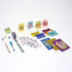 Djeco set di scrittura Elodie mini - set di cancelleria creativo per bambini