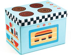 Djeco cassapanca giocattolo - cucina mobile contenitore multicolore