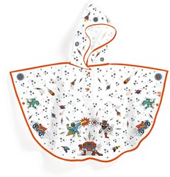 Djeco poncho antipioggia mantello supereroe - mantella impermeabile bambini M