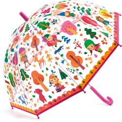 Djeco ombrello bambini ombrello tema bosco trasparente robusto