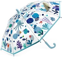 Djeco ombrello bambini Sea - trasparente - vita marina colorata per bambini