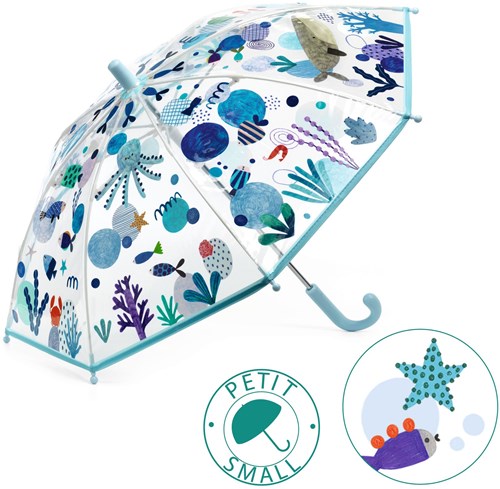 Djeco ombrello bambini Sea - trasparente - vita marina colorata per bambini-2