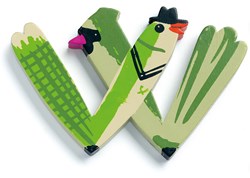 Djeco lettera in legno W - lettera animale per decorazione cameretta