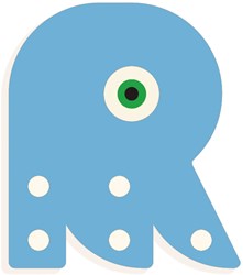 Djeco lettera in legno R - lettera animale grafica decorazione cameretta