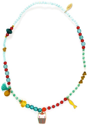 Djeco gioielli collana bambini PLUME Collier Mia multicolore