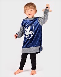 Den Goda Fen camicia da cavaliere costume blu con cappuccio 4-6 anni
