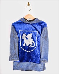 Den Goda Fen camicia da cavaliere costume blu con cappuccio 98-104cm