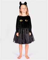 Den Goda Fen costume vestito da gatto nero con cerchietto - taglia 122-128 - travestimento