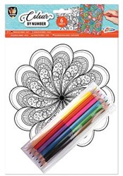 Grafix colorare con i numeri set mandala A4 con matite colorate