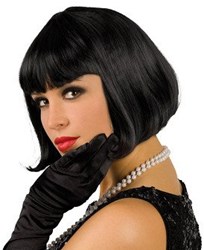 Boland parrucca nera cabaret - parrucca corta liscia donna glamour