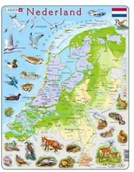 Puzzle carta Paesi Bassi animali educativo cartone 68 pezzi puzzle