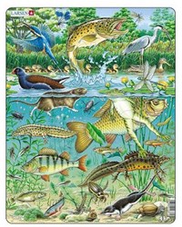 Puzzle animali stagno cartone 50 pezzi giocattolo educativo