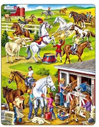 Puzzle animali maneggio 50 pezzi cartone giocattolo educativo