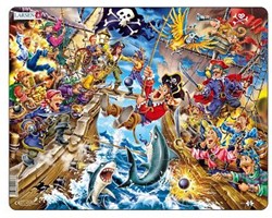 Puzzle a incastro battaglia dei pirati cartone 39 pezzi gioco educativo