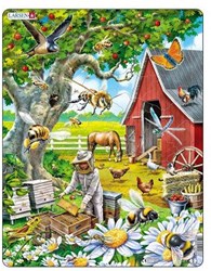 Puzzle animali educativo cartone apicoltore tra le api 53 pezzi