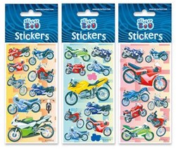 Foglio di adesivi moto per bambini - adesivi hobby colorati