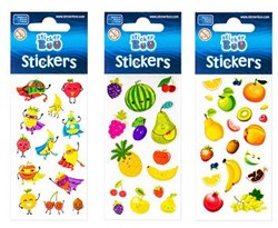 Foglio adesivi frutta colorata divertimento creativo bambini
